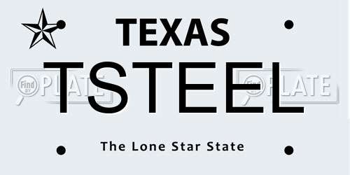 TSTEEL Texas License Plate