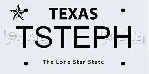 TSTEPH Texas License Plate