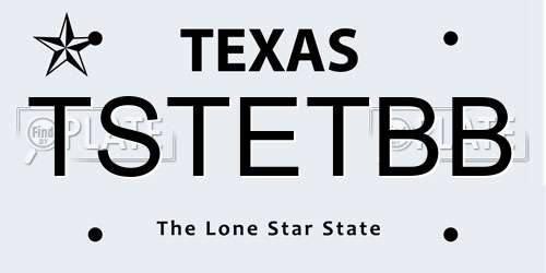 TSTETBB Texas License Plate