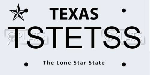 TSTETSS Texas License Plate