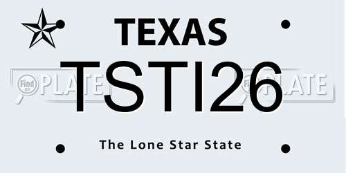TSTI26 Texas License Plate