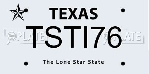 TSTI76 Texas License Plate