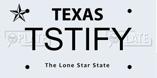 TSTIFY Texas License Plate