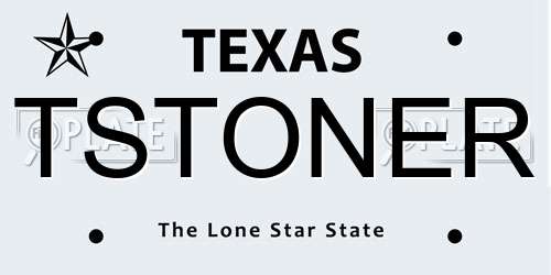 TSTONER Texas License Plate