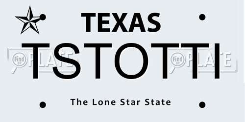 TSTOTTI Texas License Plate