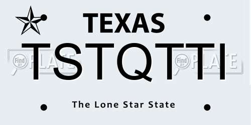 TSTQTTI Texas License Plate