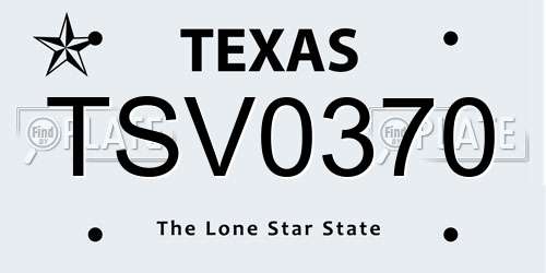 TSV0370 Texas License Plate