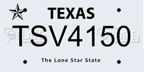 TSV4150 Texas License Plate