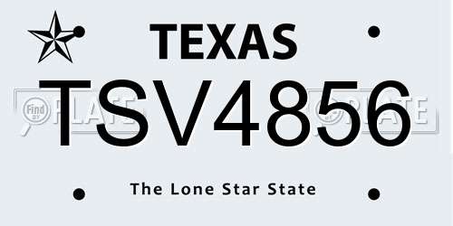 TSV4856 Texas License Plate