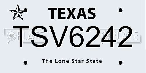 TSV6242 Texas License Plate