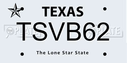 TSVB62 Texas License Plate