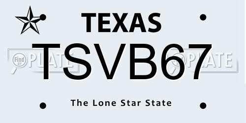 TSVB67 Texas License Plate
