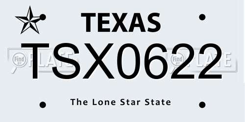 TSX0622 Texas License Plate