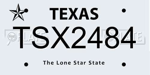 TSX2484 Texas License Plate
