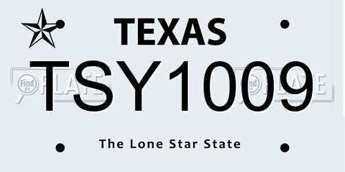 TSY1009 Texas License Plate