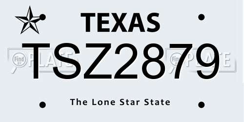 TSZ2879 Texas License Plate
