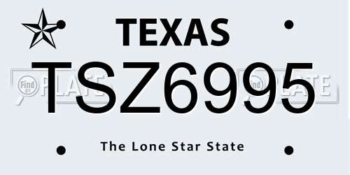 TSZ6995 Texas License Plate