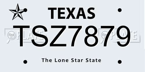 TSZ7879 Texas License Plate