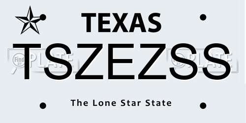 TSZEZSS Texas License Plate