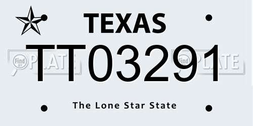 TT03291 Texas License Plate