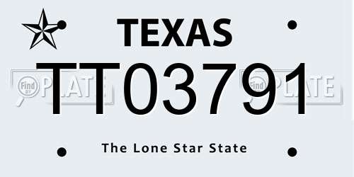 TT03791 Texas License Plate