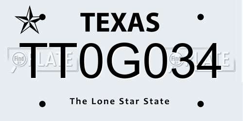 TT0G034 Texas License Plate