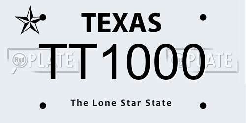 TT1000 Texas License Plate