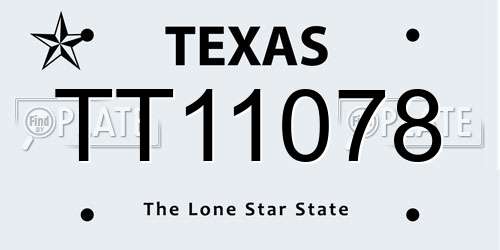 TT11078 Texas License Plate