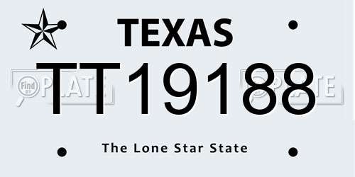 TT19188 Texas License Plate