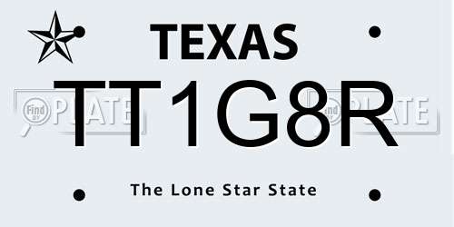 TT1G8R Texas License Plate
