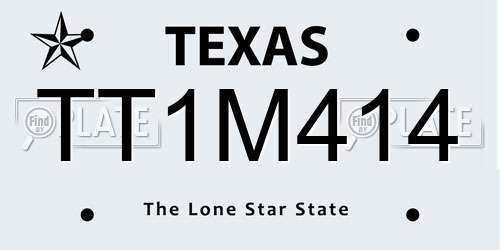 TT1M414 Texas License Plate