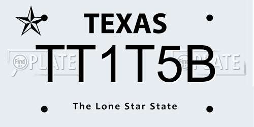 TT1T5B Texas License Plate