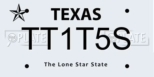 TT1T5S Texas License Plate
