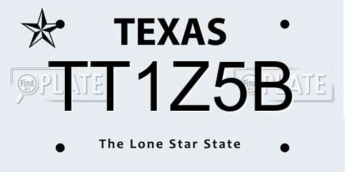TT1Z5B Texas License Plate