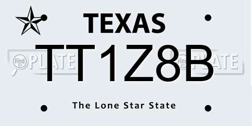 TT1Z8B Texas License Plate