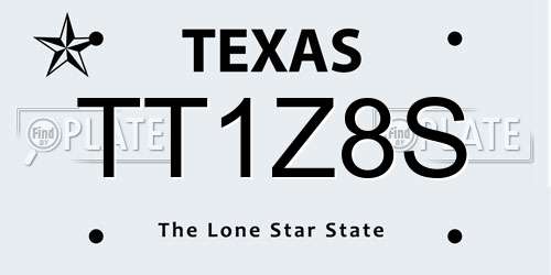 TT1Z8S Texas License Plate