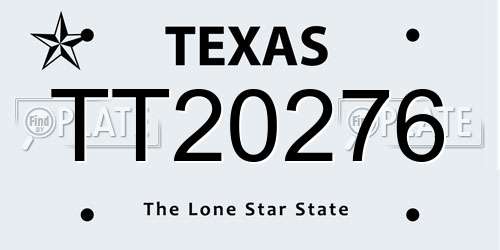 TT20276 Texas License Plate