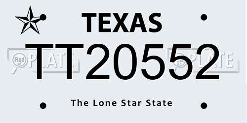 TT20552 Texas License Plate