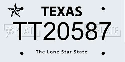 TT20587 Texas License Plate