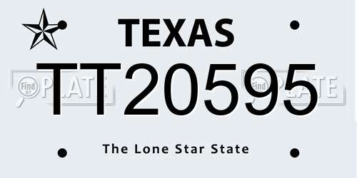 TT20595 Texas License Plate