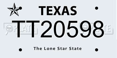 TT20598 Texas License Plate