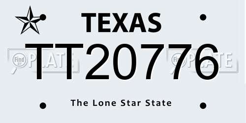 TT20776 Texas License Plate