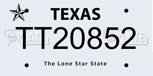 TT20852 Texas License Plate