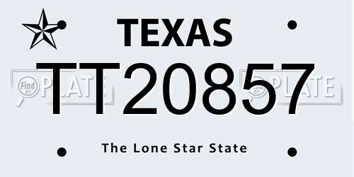 TT20857 Texas License Plate