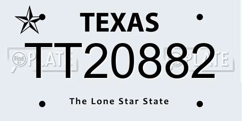 TT20882 Texas License Plate