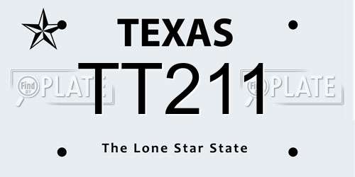 TT211 Texas License Plate