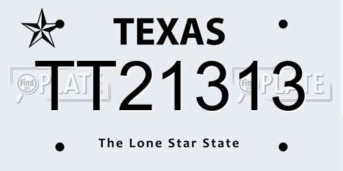 TT21313 Texas License Plate