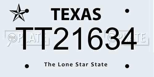 TT21634 Texas License Plate