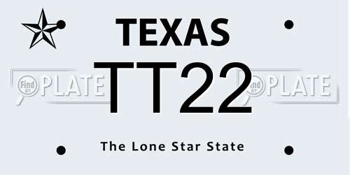 TT22 Texas License Plate