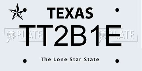 TT2B1E Texas License Plate